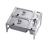 Vassoio universale per condimenti con coperchio, in acciaio inossidabile 304, perfetto per pizza e uso esterno, e per fette da cucina