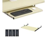 Vassoio universale per tastiera del computer, regolabile, in metallo, ergonomico, per casa e ufficio (acero, 54 x 27 cm)