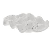 Vassoio Uova in Ceramica Bianco, Supporto per Frigorifero | Forma Unica, Base Antiscivolo, Capienza per Uova, Design Minimalista Elegante per Cucina