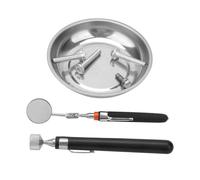 VASSOIO VASCHETTA PIATTO MAGNETICO CON CALAMITA E SPECCHIETTO TELESCOPICO 3PZ