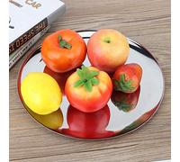 Vassoio, Vassoio Portaoggetti Rotondo Argento Acciaio Inossidabile 28 cm Fondo Piatto Stabile Antiscivolo Vassoio Per Alimenti Facile Da Lavare Per Articoli Vari, Frutta, Snack(round-d'argento)
