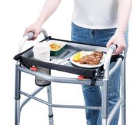 Vassoio Walker con portabevande universale Walker Tray per anziani, vassoi per passeggiate, bordi rialzati, impermeabile, con design da 10 lbs per anziani e disabili