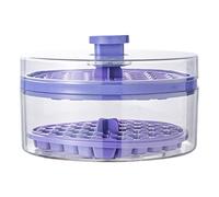 Vassori per cubetti di ghiaccio con bidone e scoop, vassoio per congelatore a 32 cube a 2 pacchetti, premi maniglia per la creazione di ghiaccio (viola, impilabile)