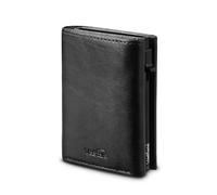 Vastaia piccolo portafoglio uomo slim,porta carte di credito uomo,RFID Blocking,con portamonete(nero strutturato)