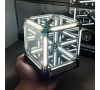 Vastarry Infinity Hyper Cube Luce LED con Interruttore di Controllo a Un Tocco, Effetto Luce Senza Fine, Design Minimalista, a Batteria, Luce Notturna a Lunga Durata