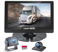 VASTEND Telecamera di Retromarcia Cablata con Allarme Angolo Cieco, Telecamera Posteriore AHD 1080P con monitor Touch da 7”, Impermeabile IP69, per Auto, Furgone, Camion, Rimorchio