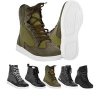 Vaster Moto Scarpe da Moto Uomo Scarpe da Moto Stivali in Pelle Suola in Gomma Stivali da Moto in Pelle Protettore Omologato CE EN 13634:2017, Tribe Marrone, 43 EU