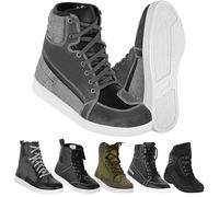Vaster Moto Scarpe da Moto Uomo Scarpe da Moto Stivali in Pelle Suola in Gomma Stivali da Moto in Pelle Protettore Omologato CE EN 13634:2017, 088 Grigio, 44 EU