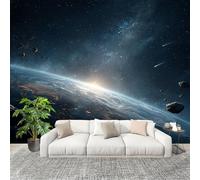 Vasto Paesaggio Spaziale Carta da Parati Tessuto Non Tessuto 300x210 cm Blu Fotomurali Carta da Parati Panoramica per Soggiorno, Ufficio, TV Sfondo al Chiuso Decorazione