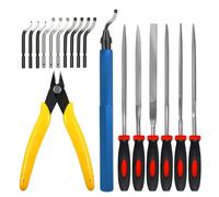 VASTOOLS Utensile per sbavare con 10 lame diverse, set di 6 lime e taglierine laterali, per lavori fai da te, modellismo, stampante 3D, arte, plastica