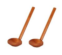 Vastsea 2 pezzi Mestolo in Legno Per Salsa, Lungo Utensili Per Zuppa, Cucchiaio da Minestra in Legno Naturale, Applica a per la zuppa Mescolare Cottura, per Mescolare, Pasta(Marrone)