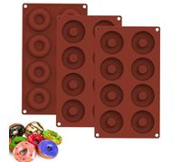 Vastsea 3 Pezzi Donut Stampo, Stampo per Ciambella in Silicone a 8 Cavità, Teglia per Ciambelle in Silicone Alimentare, Antiaderente, Applica a per Cuocere Ciambelle di Dimensioni Standard