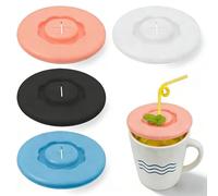 Vastsea 4 pezzi Coperchio silicone barattolo, Coperchio silicone riutilizzabile, tazza, per tazze, bicchieri, tazzine da caffè, bicchieri da vino, casa, esterni.(9.5cm/3.74in)