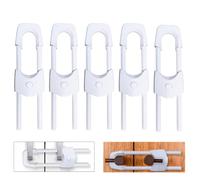 Vastsea 5 Pezzi Sicurezza per Bambini, Blocca Cassetti per Bambini, Sicurezza Cassetti Bambini, Riutilizzabili a Forma di U, Non Necessitano Attrezzi, per Armadietto, Cassetto, Guardaroba