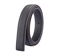 Vatee's Cinturino reversibile di ricambio in vera pelle delle donne senza fibbia 2.5cm Ampio Regolabile 120cm Lunga Nero/Nero
