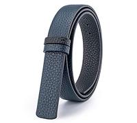 Vatee's Cinturino reversibile di ricambio in vera pelle delle donne senza fibbia 2.5cm Ampio Regolabile 95cm Lunga Blu scuro/Nero