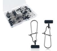 VATEICO Pesca Sinker Slide con ganci a scatto Catfishing Rig Heavy Duty Fishing Finder Peso Sinker Slides in acciaio inox Duo Lock Line Connettore per attrezzatura da pesca Box Nero 15 pezzi