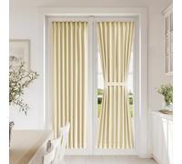 Vatge Tenda autoadesiva per porta francese, pannello per porta d'ingresso, per finestre in vetro e porta del patio, 1 pannello, larghezza 63 x lunghezza 72 cm, beige chiaro