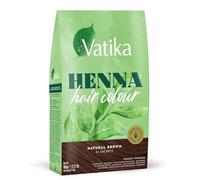 Vatika Henna Tinta naturale per capelli marrone - 60 g (6 bustine da 10 g), 100% senza ammoniaca, per un colore vibrante, lucentezza e copertura (la confezione può variare)