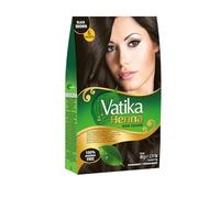 Vatika Henné Colore per capelli nero-marrone, 6 x 10 g, naturale henné e caffè per copertura grigia e lucentezza, estratto di melograno per colori vivaci, nutre e rinforza i capelli