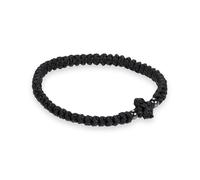 VATOPEDI MONASTERY Cordoncino da Preghiera Fatto a Mano con 33 Nodi di Preghiera e Perline Nere del Monte Athos, per la Preghiera Quotidiana e l’Uso devozionale