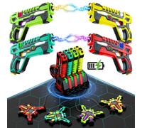 VATOS Pistole Laser Tag Ricaricabili: infrarossi da 0,9 MW Sicuro Bambini 4 Giocatori con Gilet Gioco Adolescenti Adulti Gruppo familiare attività all'aperto al Coperto Giocattolo Divertente età 8+
