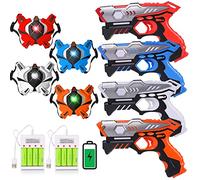 VATOS Ricaricabile Laser Tag - Gioco di Pistola Laser a Infrarossi con Gilet 4 Pezzi Gioco Laser Multifunzione per Bambini, Regali di Gruppo per Bambini di età Compresa tra 6 Anni Ragazzi Ragazze