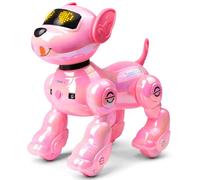 VATOS Robot Cane Ricaricabile per Bambini, Cane Robotico con Telecomando, Programmabile, 17 Funzioni Interattive e Volume Regolabile, Cucciolo Robot che Canta e Balla Regalo per Bambine, Rosa