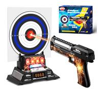 VATOS Set Gioco di Tiro Elettronico Intelligente con Base Bersaglio Punteggio Automatico e Pistola Laser Ricaricabile, Feedback Vocale in Tempo Reale, Giocattolo Interno/Esterno per Adolescenti