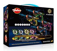 VATOS Set Laser Tag Ricaricabile con Sensori a 360° per 4 Giocatori, 2,4 GHz Infrarossi Visualizzazione Dati in Tempo Reale, Gioco per Famiglie e Gruppi per Bambini e Adolescenti, Regali per Bambini