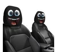 Vatpulk Funny Cartoon Car Headrest Covers -2pcs Universal Fit 11x10 inch Big Eyes Design, Double-Sided Print Seat Protector for Auto Front Seat, Easy Install & Machine Washable
