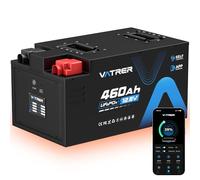 VATRER POWER 12V 460Ah Riscaldamento LiFePO4 Batteria Litio con 300A BMS, 3840W Max. Potenza Carico, 5888Wh Batteria al Litio, Ricaricabile 5000+ Cicli Perfetta per RV, Off-grid, Sistema Solare