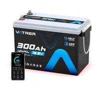 VATRER POWER Batteria LiFePO4 12,8V 300Ah Autoriscaldante Bluetooth | BMS Smart 200A·5000+ Cicli·3840Wh Energia Utilizzabile·Camper,Caravan & Impianto Fotovoltaico