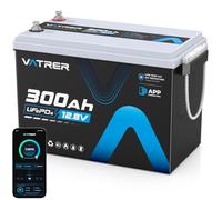 VATRER POWER Batteria LiFePO4 12,8V 300Ah Bluetooth | BMS Smart 200A·3840Wh Energia Utilizzabile·5000+ Cicli·Fotovoltaico,Camper & Backup