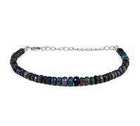 Vatslacreations Braccialetto con perle di opale etiope naturale, pietre preziose multiple, gioiello fatto a mano per donne e ragazze (22 cm), 22 cm, Pietra, Opale blu