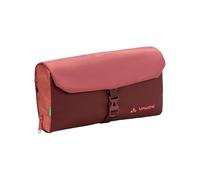 VAUDE Beauty case WegaWash in rosso, trousse con specchio integrato, portaspazzolino e gancio per appenderla, borsa da toilette imbottita con suddivisione interna ben studiata