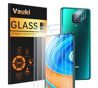 Vauki 3 Pezzi Vetro Temperato per Xiaomi Redmi Note 9 Pro/9 Pro Max/9S 4G con 3 Fotocamera Pellicola Protettiva,Durezza 9H,Anti-Graffio,Senza Bolle,Ultra HD Schermo Pellicola per Redmi Note 9 Pro