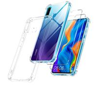 Vauki Chiaro Cover per Huawei P30 Lite con 2 Pezzi Pellicola in Vetro Temperato, Custodia Antiurto Trasparente con Paraurti in TPU, Morbido Sottile Anti Ingiallimento Case