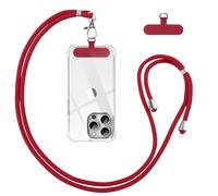 Vauki Cordino per Cellulare Telefono Universale Tracolla Regolabile Collana Collo Nylon Catena Laccio per Cellulare e Patch Telefono per Maggior Parte Smartphone IPhone Samsung Huawei Xiaomi, Rosso