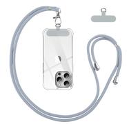 Vauki Cordino per Cellulare Telefono Universale Tracolla Regolabile Collana Collo Nylon Catena Laccio per Cellulare e Patch Telefono per Maggior Parte Smartphone IPhone Samsung Huawei Xiaomi, Grigio