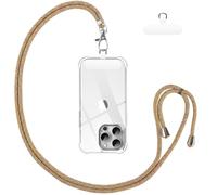 Vauki Cordino per Cellulare Telefono Universale Tracolla Regolabile Collana Collo Nylon Catena Laccio per Cellulare e Patch Telefono per Maggior Parte Smartphone IPhone Samsung Huawei Xiaomi, Giallo