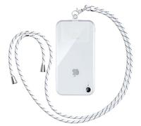 Vauki Cordino per Telefono Universale Tracolla per Cellulare Regolabile Collana Nylon Catena per Cellulare e Patch Telefono per Maggior Parte Smartphone IPhone Samsung Huawei Xiaomi, Bianco