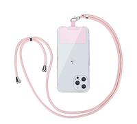 Vauki Cordino per Telefono Universale Tracolla per Cellulare Regolabile Collana Nylon Catena per Cellulare e Patch Telefono per Maggior Parte Smartphone iPhone Samsung Huawei Xiaomi, Oro rosa