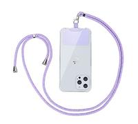 Vauki Cordino per Telefono Universale Tracolla per Cellulare Regolabile Collana Nylon Catena per Cellulare e Patch Telefono per Maggior Parte Smartphone iPhone Samsung Huawei Xiaomi, Viola
