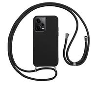Vauki Cover per Cordino con Collana per Xiaomi Poco X5 Pro/Redmi Note 12 Pro 5G 6.67", Custodia Silicone Morbido con Corda, Case Tracolla Antiurto con Necklace Regolabile per Poco X5 Pro, Nero