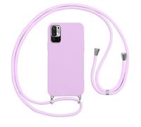 Vauki Cover per Cordino con Collana per Xiaomi Redmi Note 10 5G/Poco M3 Pro, Custodia Silicone Morbido con Corda, Case Tracolla Antiurto con Necklace Regolabile per Xiaomi Redmi Note 10 5G, Viola 01