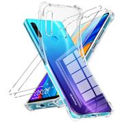 Vauki Cover per Huawei P30 Lite/Nova 4e con 2 Pezzi Vetro Temperato,Trasparente Custodia Antiurto Ultra Sottile Silicone Morbido,Resistente Anti-Graffio Clear Cellulare Case per Huawei P30 Lite 6.15"
