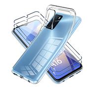 Vauki Cover per Oppo A16/A16s/A54s, con 2 Pezzi Pellicola in Vetro Temperato, Custodia Flessibile in Silicone Trasparente Antiurto Protettiva Case per Oppo A16s 6.52 pollici