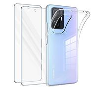 Vauki Cover per Xiaomi 11T/Xiaomi 11T Pro 5G con 2 Pezzi Vetro Temperato,Custodia Ultra Trasparente Silicone Morbido TPU e Pellicola Protettiva,Antiurto Sottile Cellulare Case per Xiaomi 11T 5G 6.67"