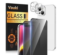 Vauki Opaca Pellicola Privacy per iPhone 14 con Protezione Fotocamera,Anti Spy Vetro Temperato Opaco Durezza 9H HD Anti-riflesso Anti-impronta Anti-Spia Vetrino Protettiva Schermo,2 + 2 Pezzi